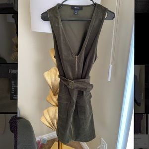 Corduroy sleeveless zip up dress